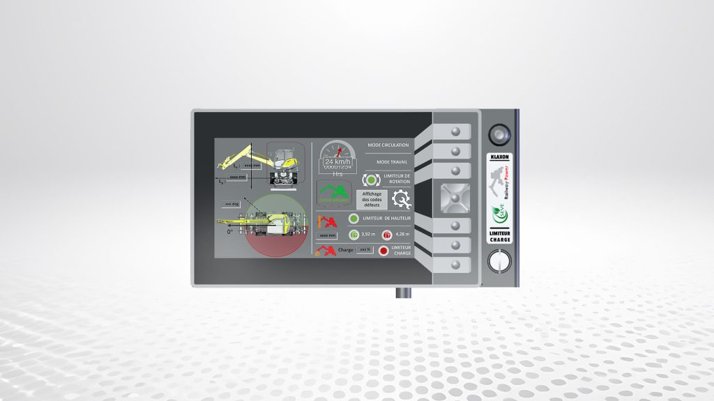Rail-Road excavator electronic limitation